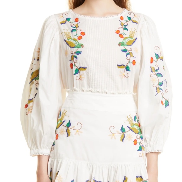 NWT $195 FARM RIO Pitanga Embroidered Blouse in size Large! - Picture 6 of 10